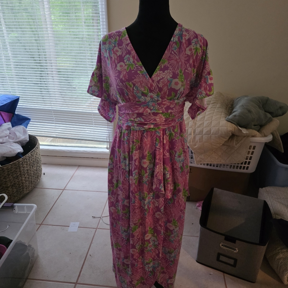 Lilly Pulitzer Pink Floral Maxi Dress